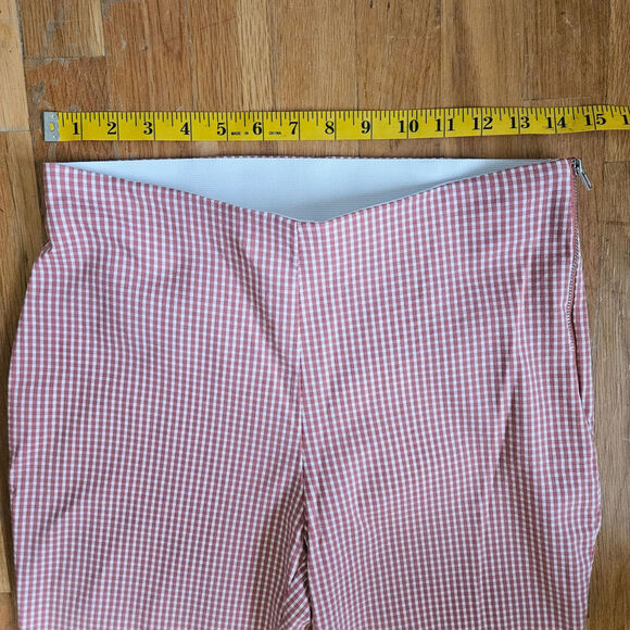 A New Day Coral White Gingham Slim Ankle‎ Pants 8 Officewear - Picture 4 of 10